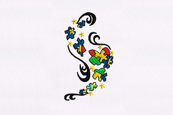 Autism Embroidery Design for Seasonal Creations