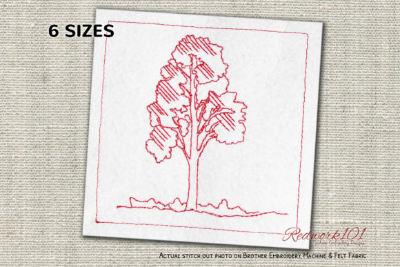 Birch Tree Redwork Embroidery Design Review