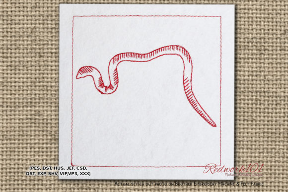 Earthworm Redwork Embroidery Design Review