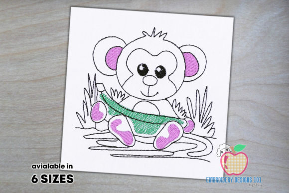 Girl Monkey with Banana Embroidery Review