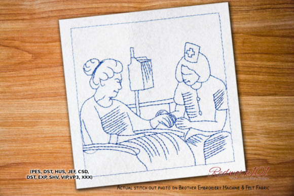Nurse Examination Old Lady Redwork Review