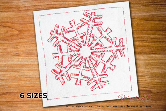 Snowflake Lineart Redwork Embroidery Review