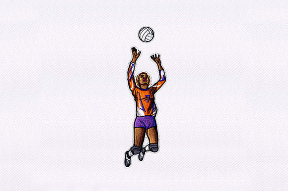 Volley Playing Woman Embroidery Design